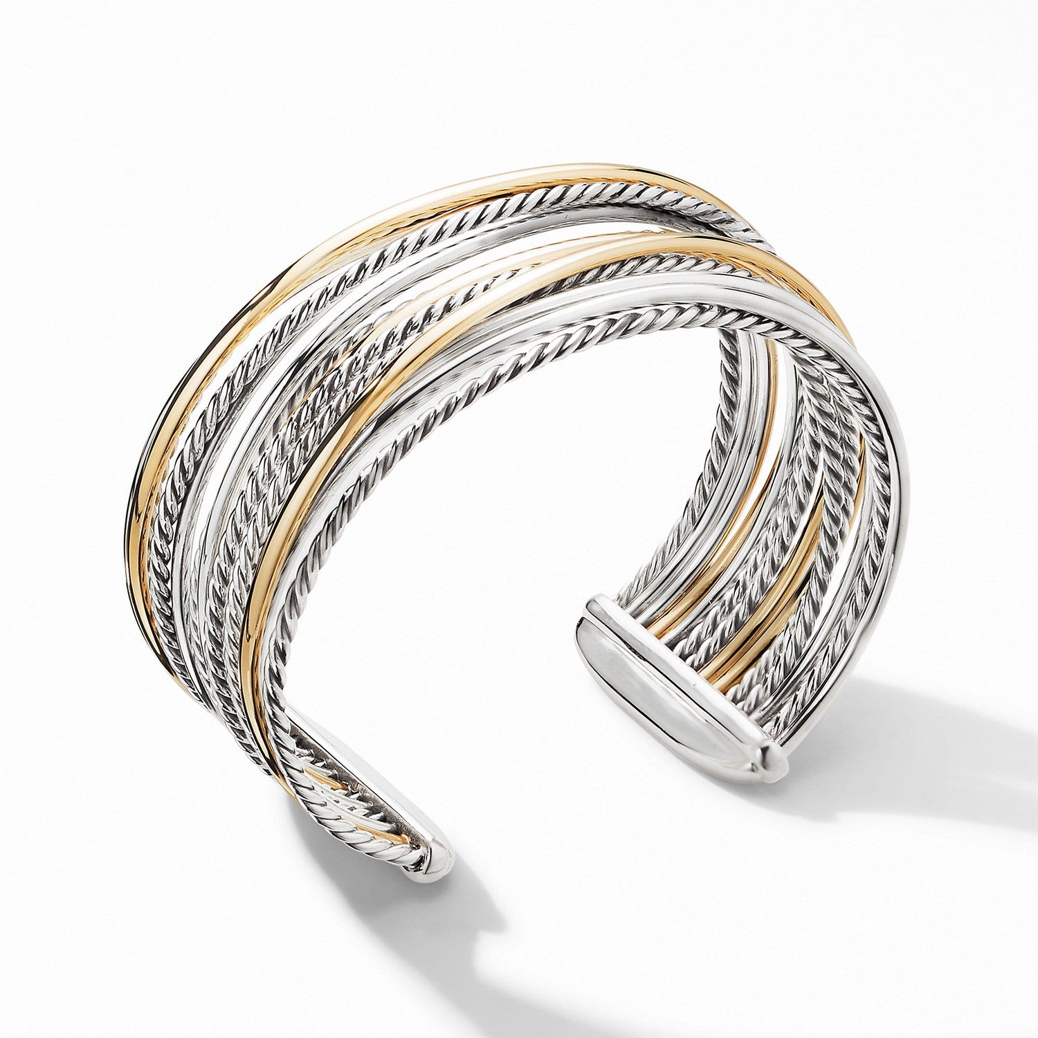 The Crossover Collection Wide Cuff Bracelet with 18K Yellow Gold - David Yurman- Diamond Cellar