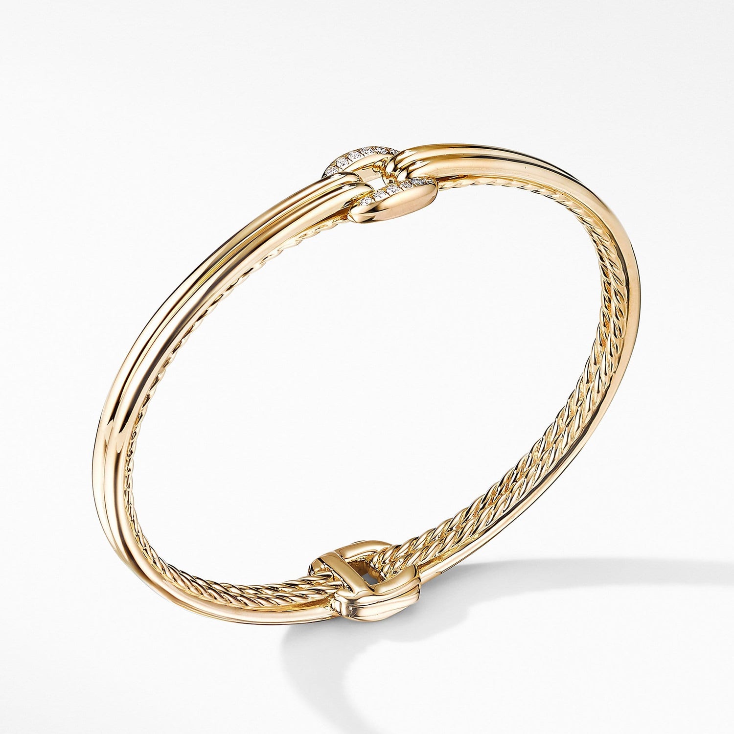 Thoroughbred Center Link Bracelet in 18K Yellow Gold with Diamonds - David Yurman- Diamond Cellar
