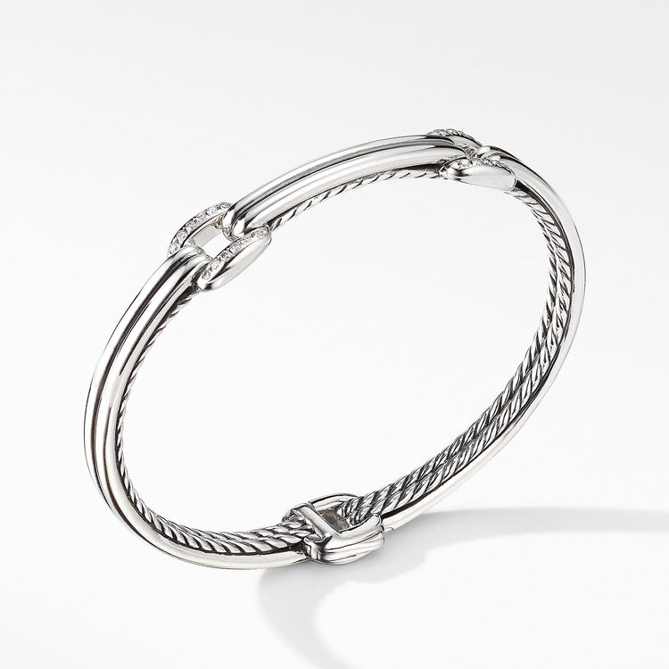 Thoroughbred Double Link Bracelet with Diamonds - David Yurman- Diamond Cellar