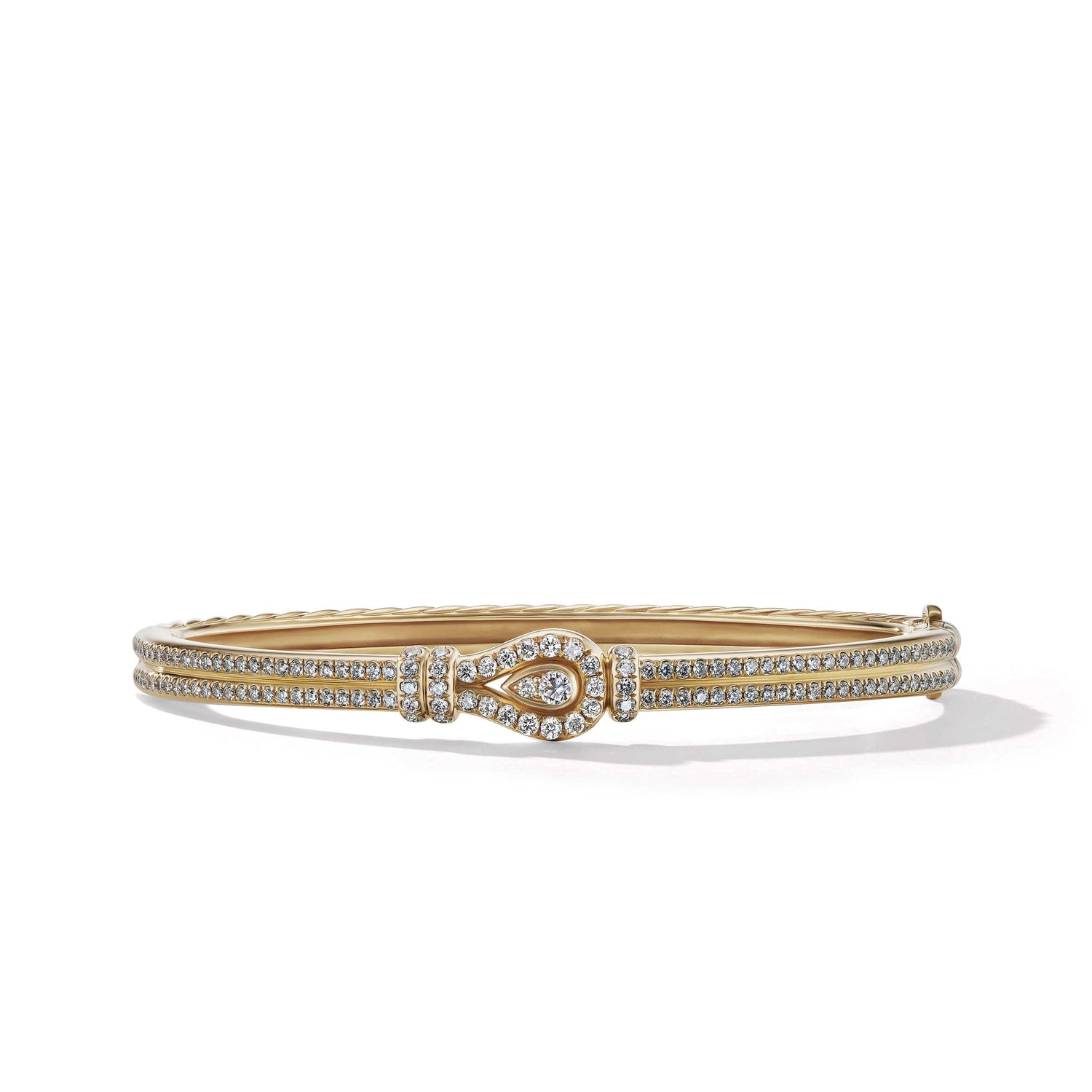 Thoroughbred Loop Bracelet in 18K Yellow Gold with Full Pave Diamonds - David Yurman- Diamond Cellar