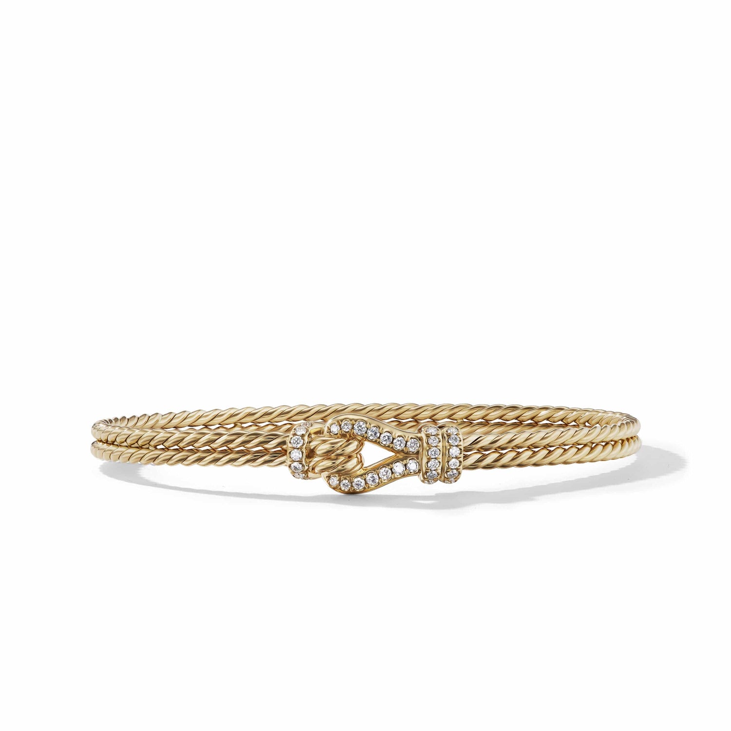 Thoroughbred Loop Bracelet in 18K Yellow Gold with Pave Diamonds - David Yurman- Diamond Cellar