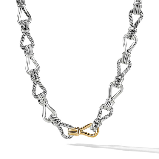 Thoroughbred Loop Chain Link Necklace with 18K Yellow Gold - David Yurman- Diamond Cellar