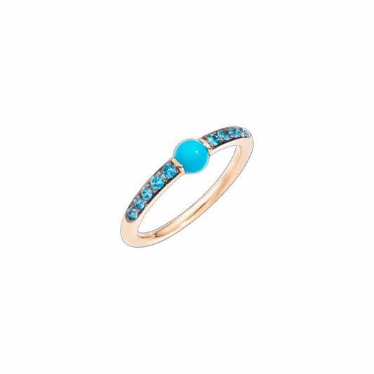 Turquoise and Blue Zircon M'Ama Non M'Ama Ring - Pomellato- Diamond Cellar