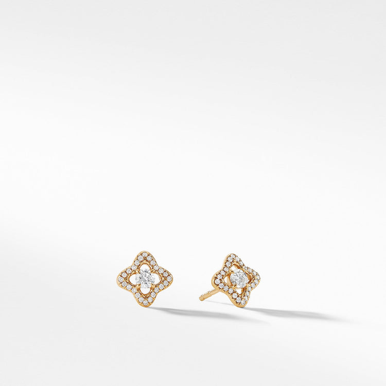Venetian Quatrefoil Earrings with Diamonds in 18K Gold - David Yurman- Diamond Cellar