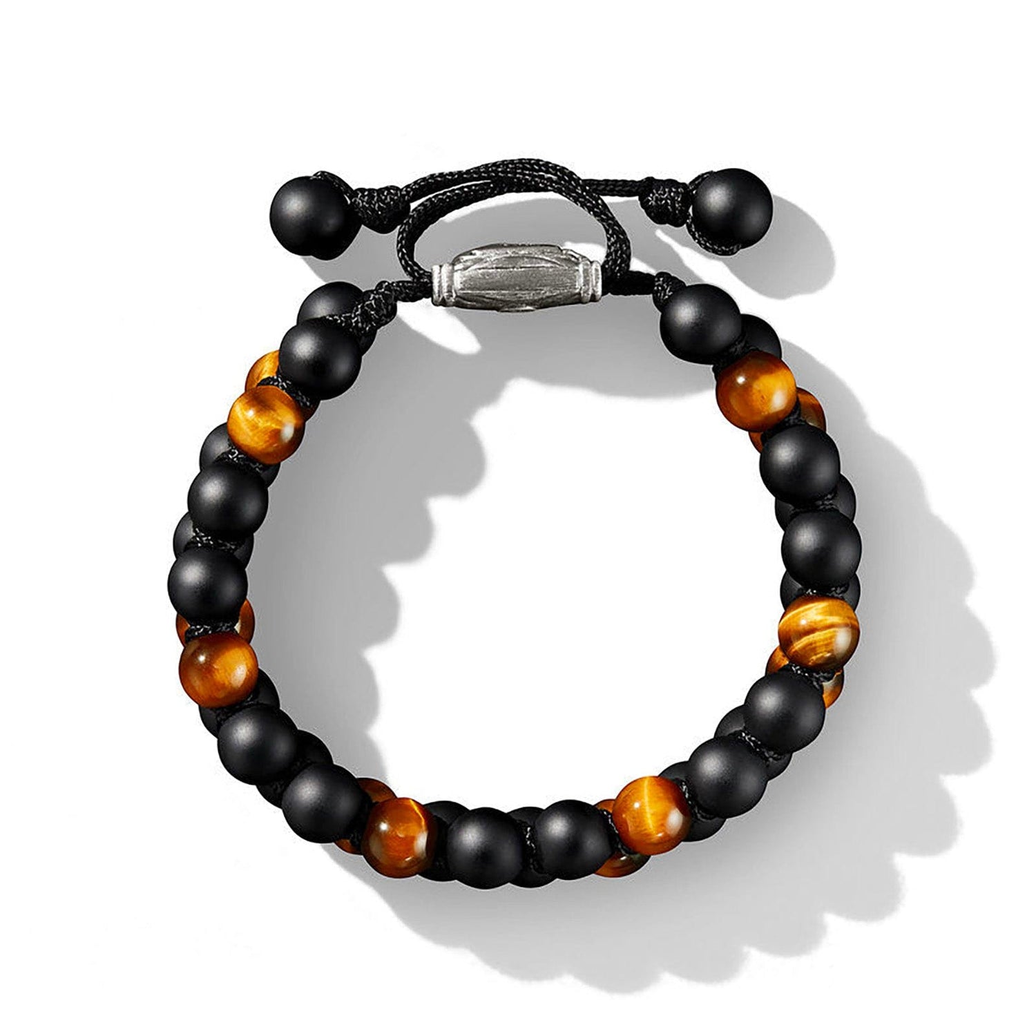 Woven Double Row Spiritual Bead Bracelet in Black Onyx & Tiger's Eye - David Yurman- Diamond Cellar