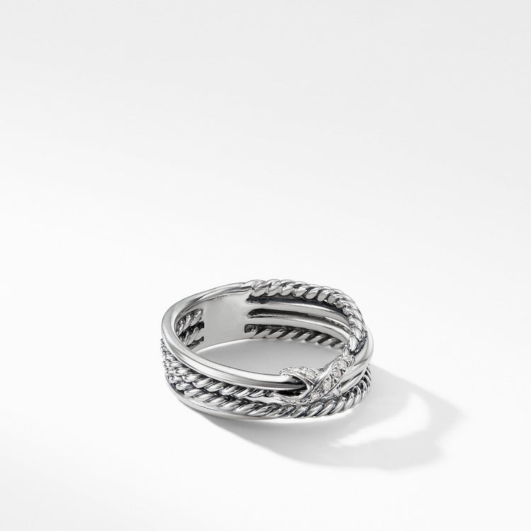 X Collection Ring with Diamonds - David Yurman- Diamond Cellar