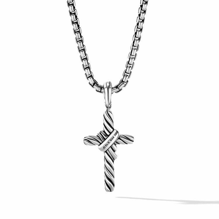 X Cross Pendant with 18K Yellow Gold and Pave Diamonds - David Yurman- Diamond Cellar